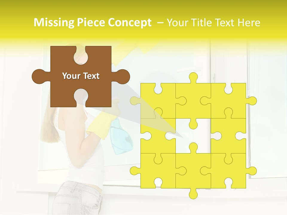 Youth Caucasian Window PowerPoint Template