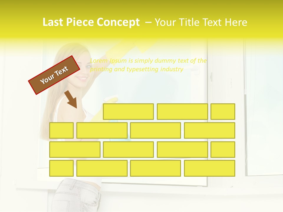 Youth Caucasian Window PowerPoint Template