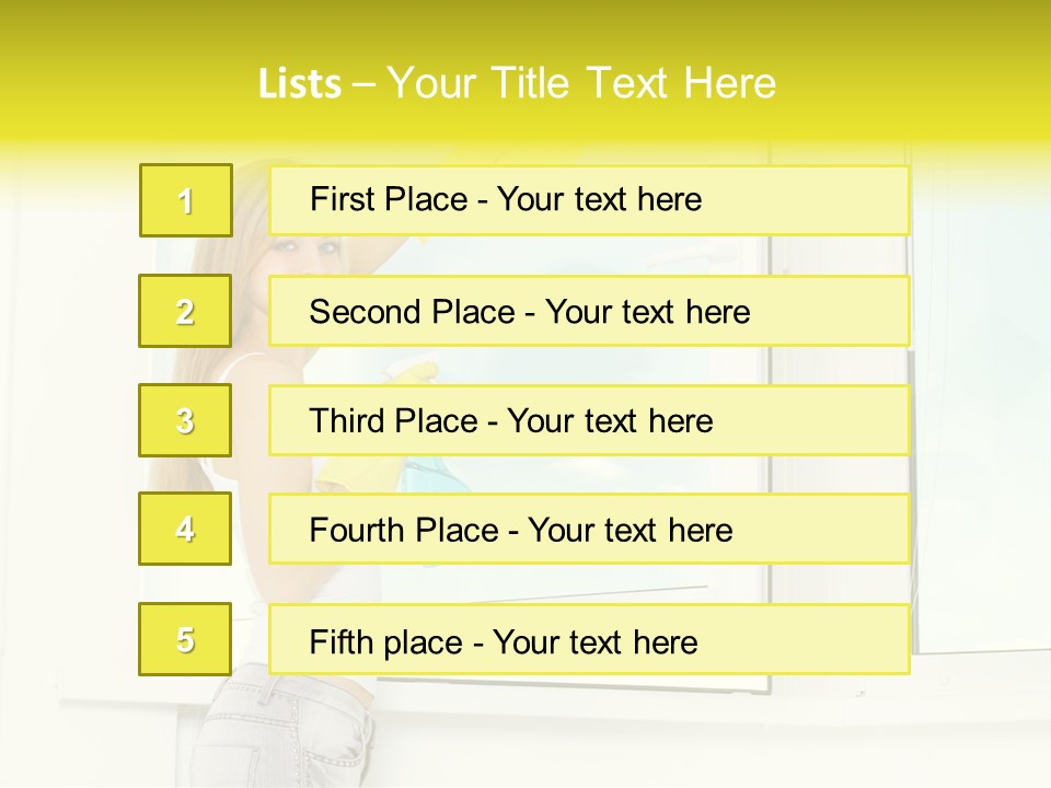 Youth Caucasian Window PowerPoint Template