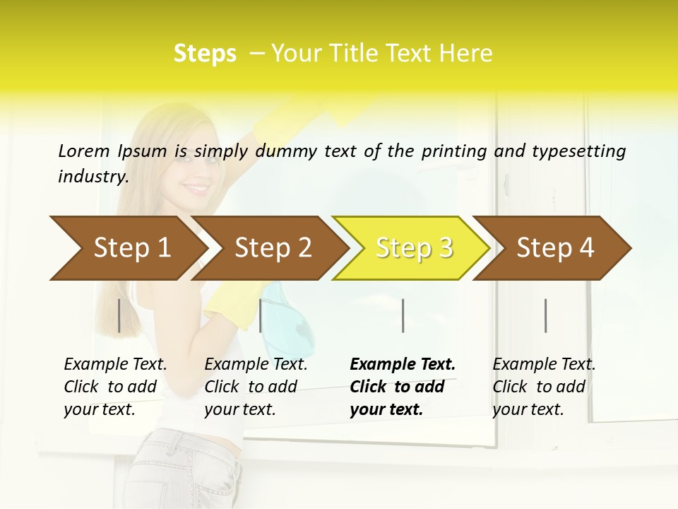 Youth Caucasian Window PowerPoint Template
