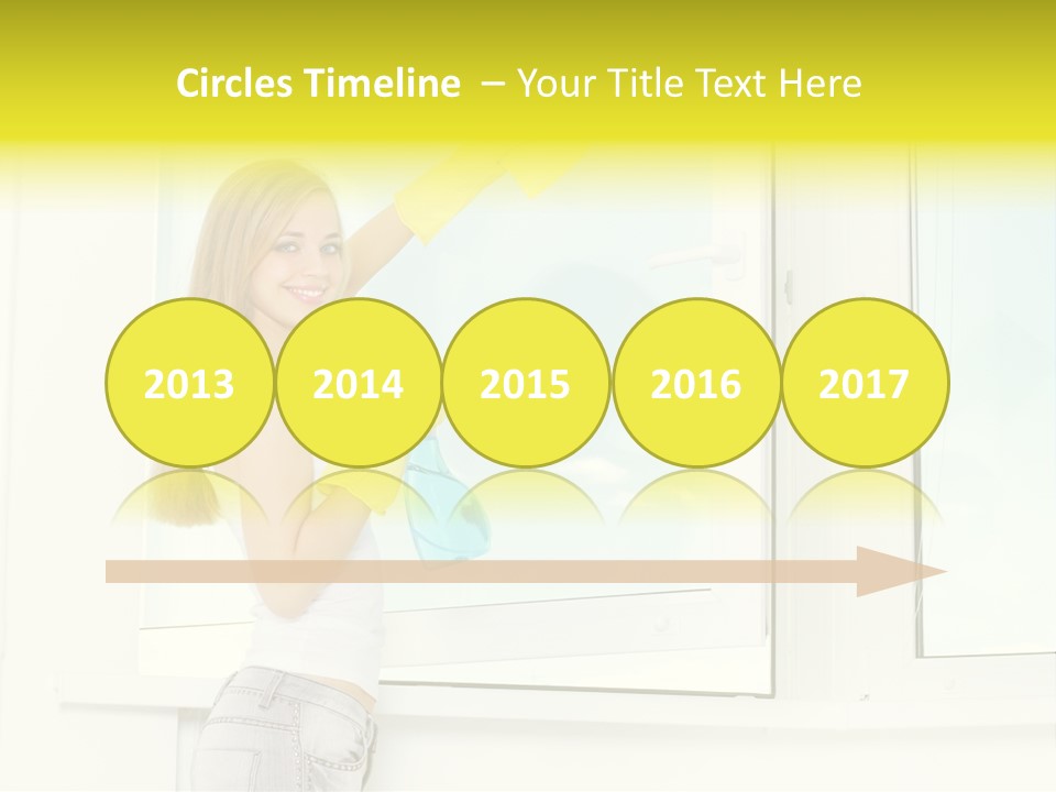 Youth Caucasian Window PowerPoint Template