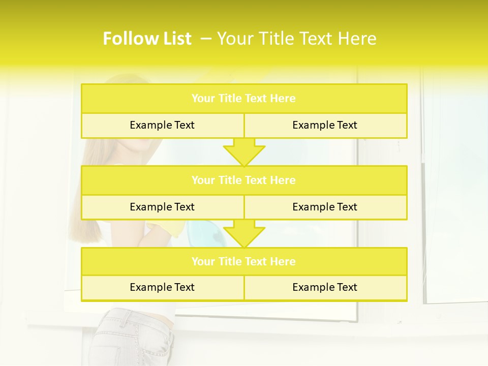 Youth Caucasian Window PowerPoint Template