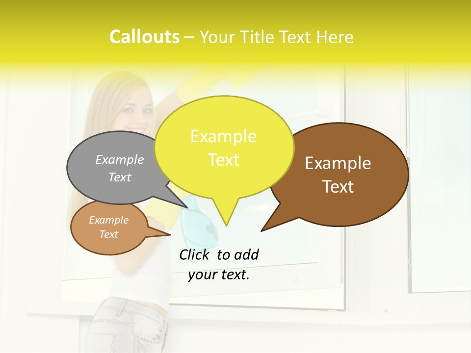 Youth Caucasian Window PowerPoint Template