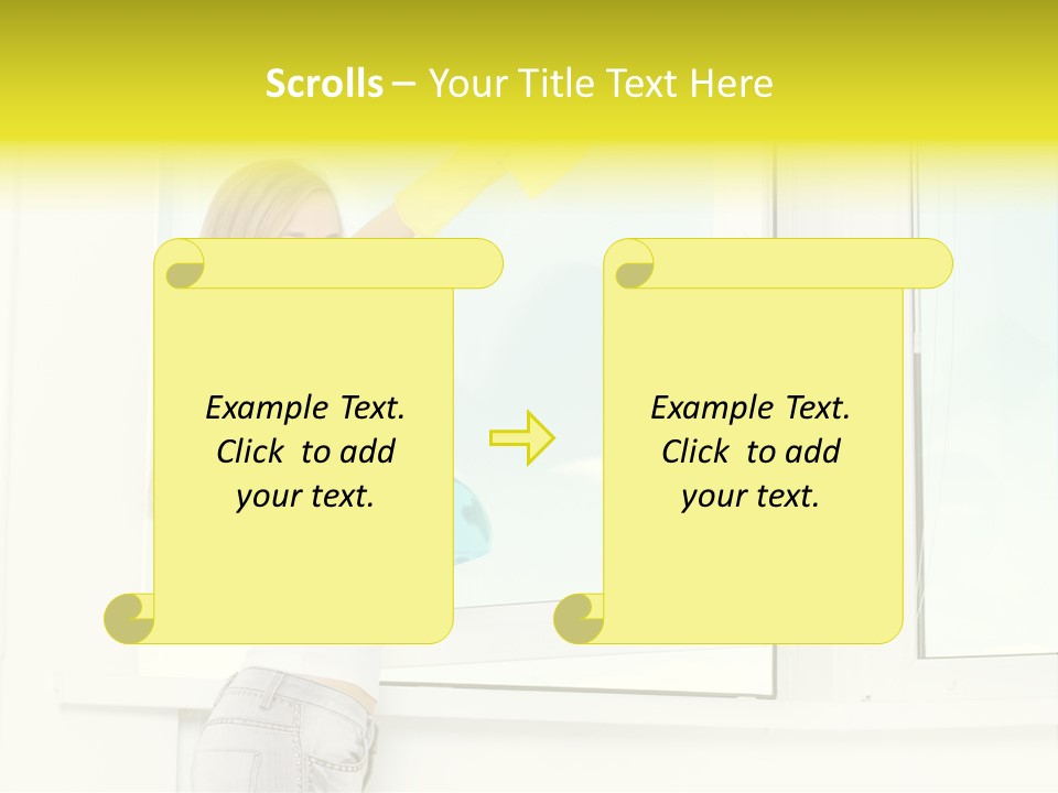 Youth Caucasian Window PowerPoint Template