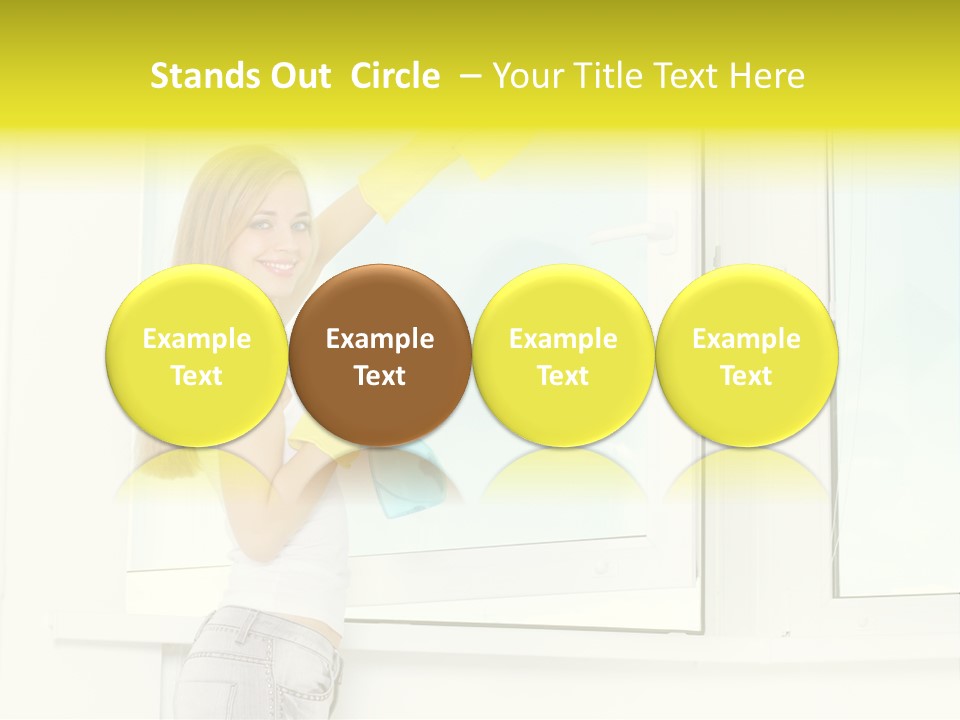 Youth Caucasian Window PowerPoint Template