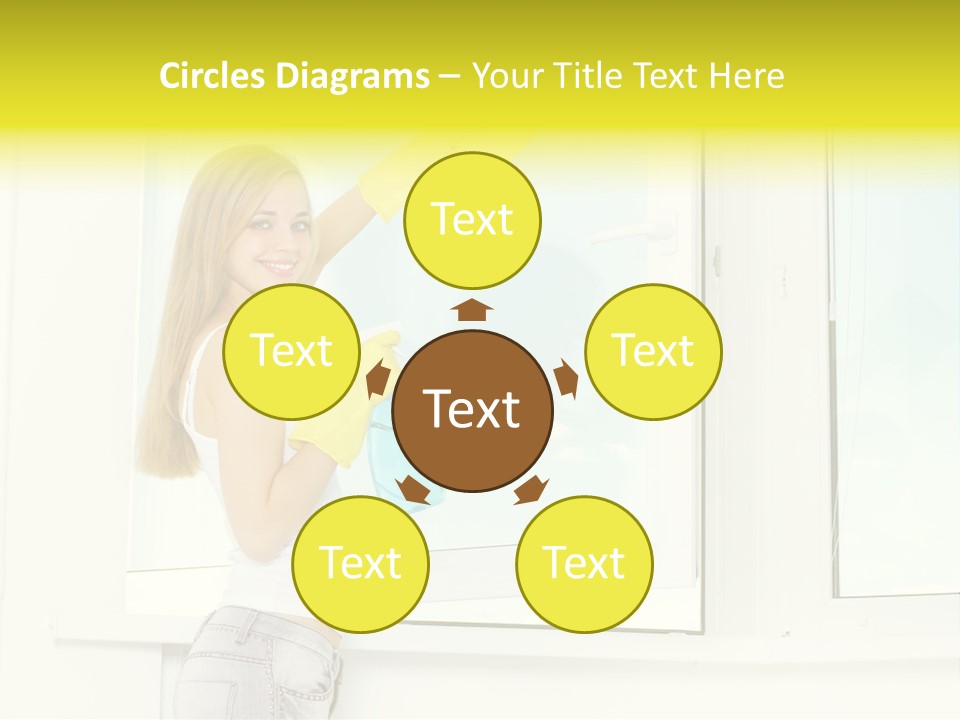 Youth Caucasian Window PowerPoint Template