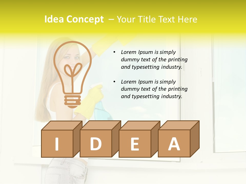 Youth Caucasian Window PowerPoint Template