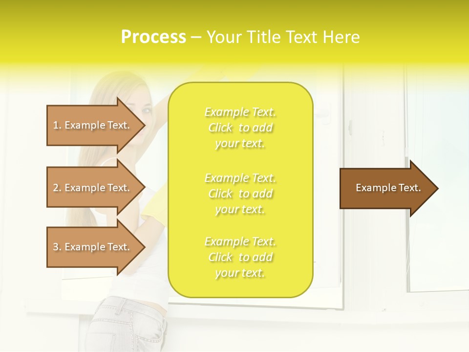 Youth Caucasian Window PowerPoint Template