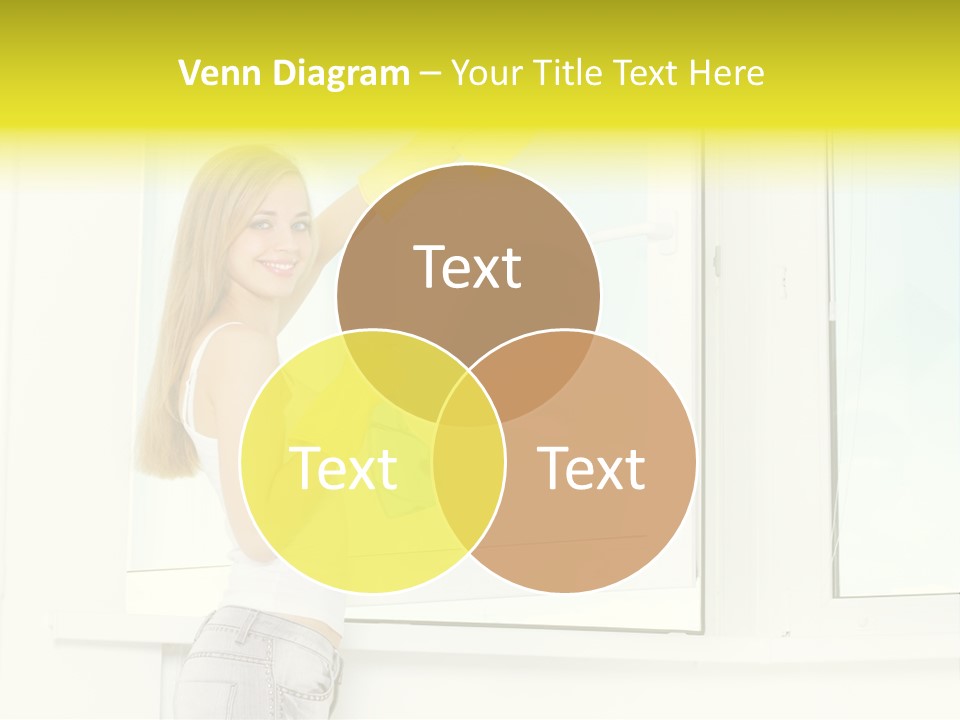 Youth Caucasian Window PowerPoint Template