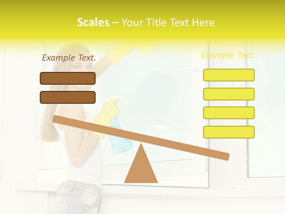 Youth Caucasian Window PowerPoint Template