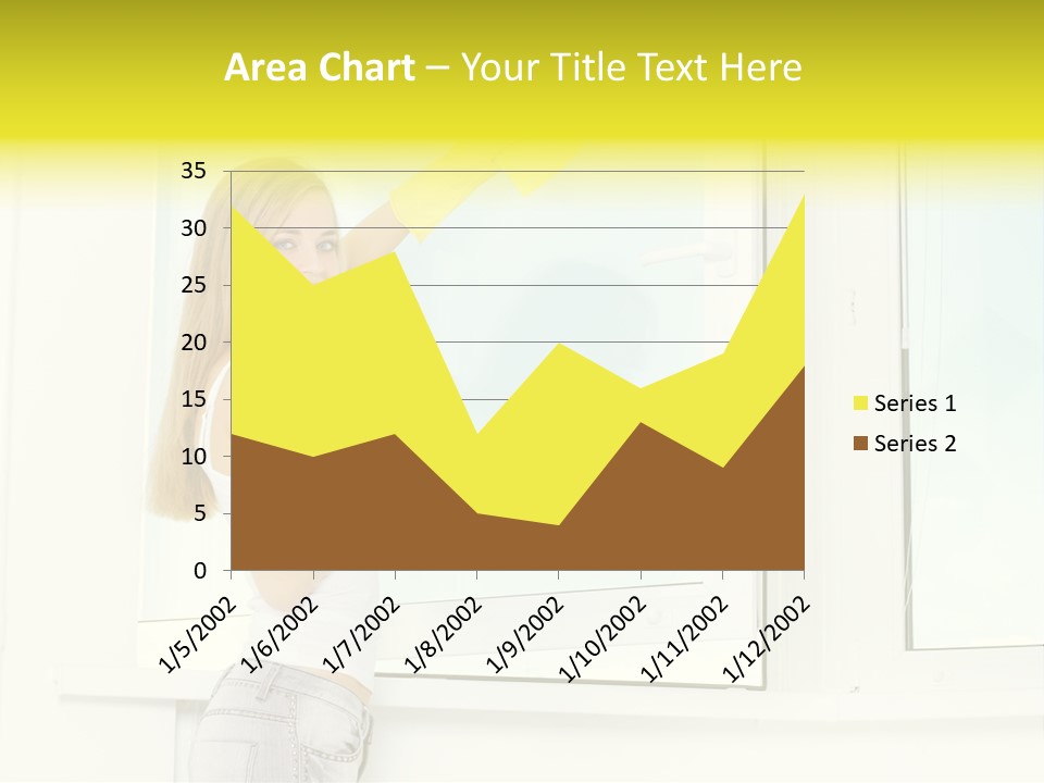 Youth Caucasian Window PowerPoint Template