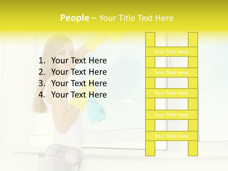 Youth Caucasian Window PowerPoint Template