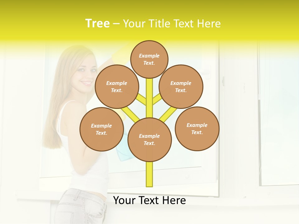 Youth Caucasian Window PowerPoint Template