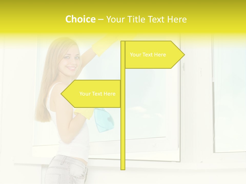 Youth Caucasian Window PowerPoint Template