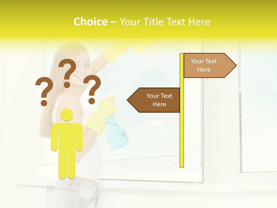 Youth Caucasian Window PowerPoint Template