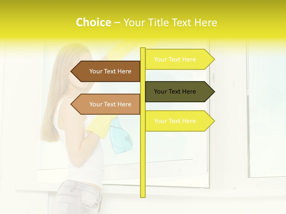 Youth Caucasian Window PowerPoint Template