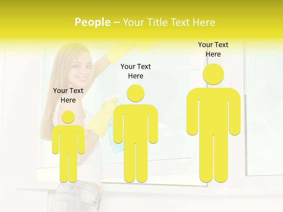 Youth Caucasian Window PowerPoint Template