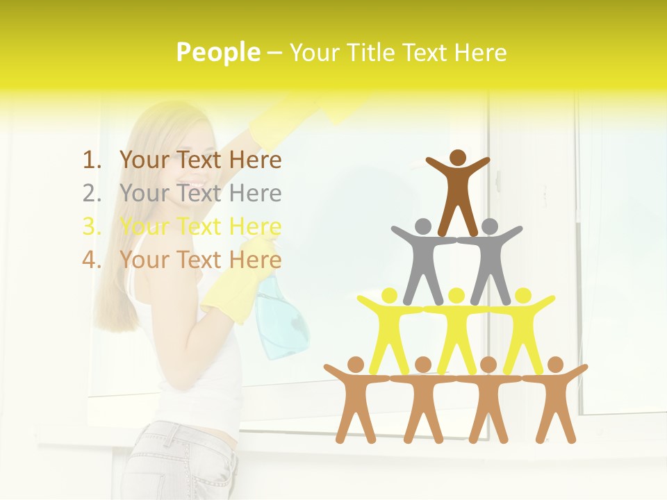 Youth Caucasian Window PowerPoint Template