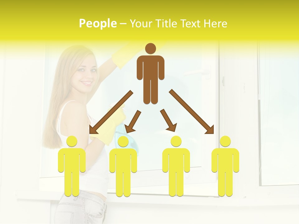 Youth Caucasian Window PowerPoint Template