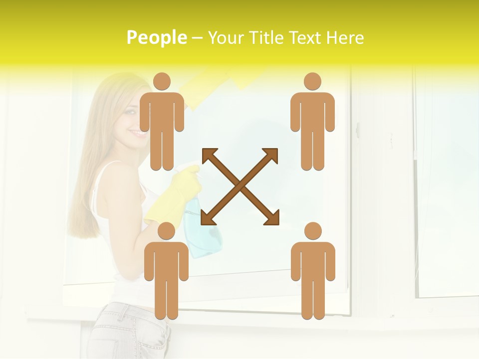 Youth Caucasian Window PowerPoint Template