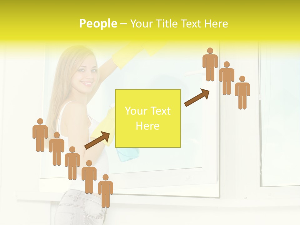 Youth Caucasian Window PowerPoint Template