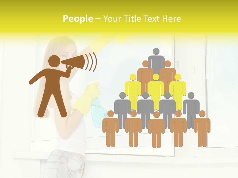 Youth Caucasian Window PowerPoint Template