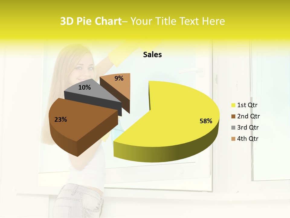 Youth Caucasian Window PowerPoint Template