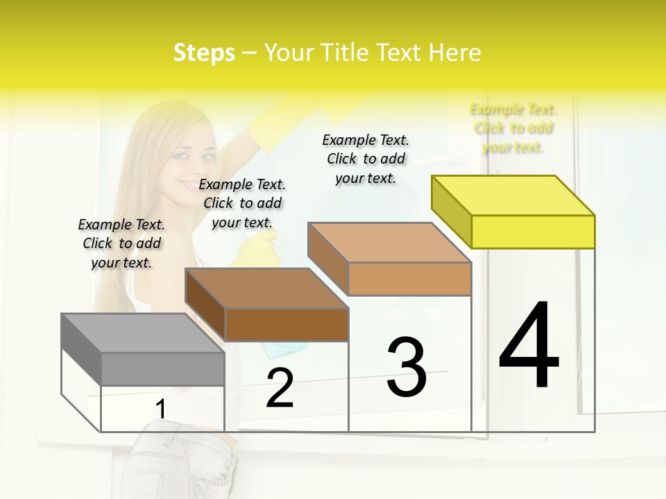 Youth Caucasian Window PowerPoint Template