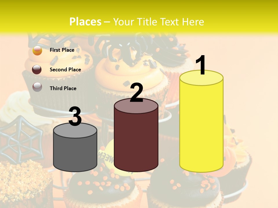 Cup Cake Buttercream Cakes PowerPoint Template