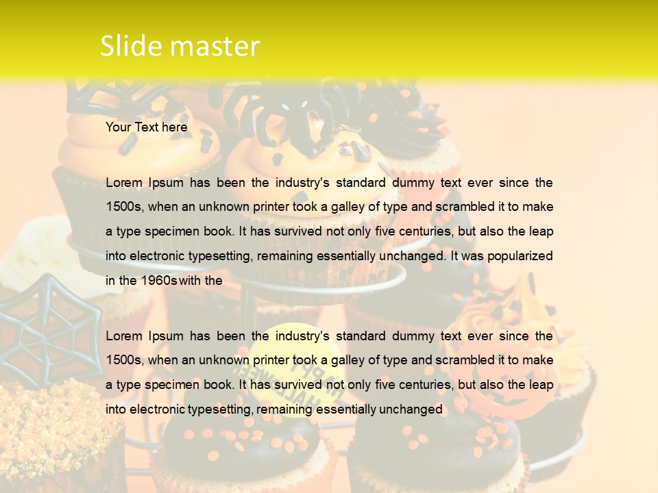 Cup Cake Buttercream Cakes PowerPoint Template