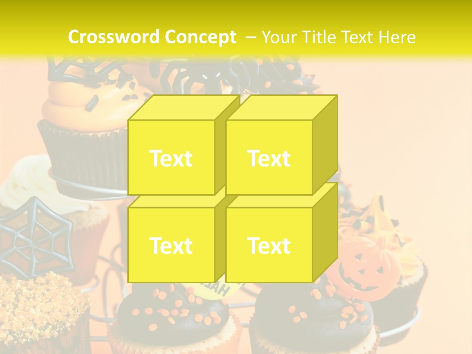 Cup Cake Buttercream Cakes PowerPoint Template