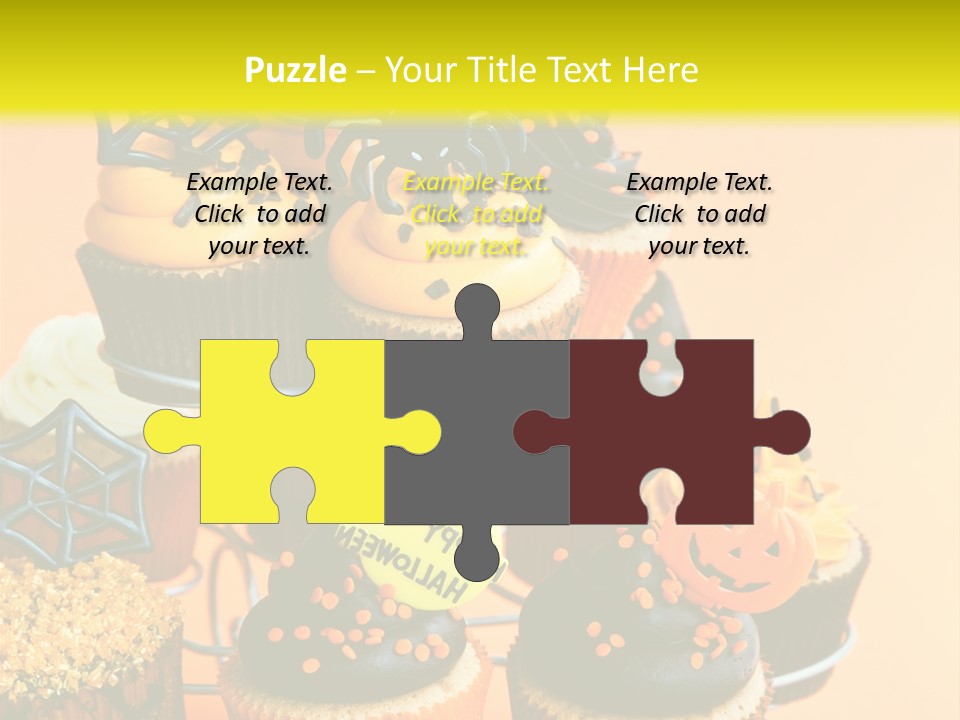 Cup Cake Buttercream Cakes PowerPoint Template