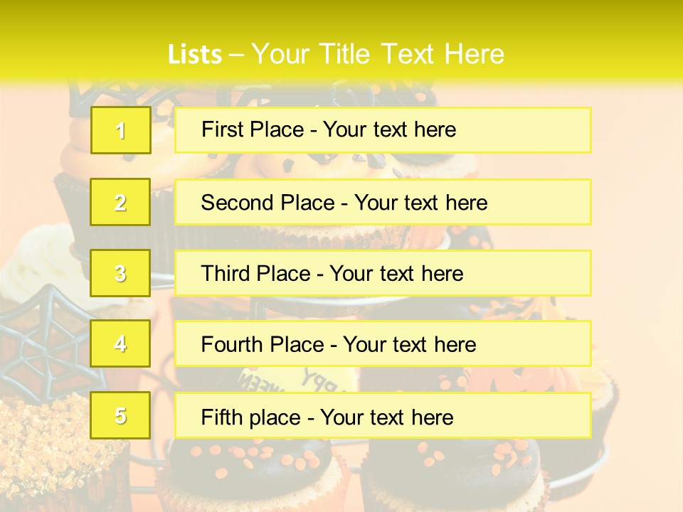 Cup Cake Buttercream Cakes PowerPoint Template