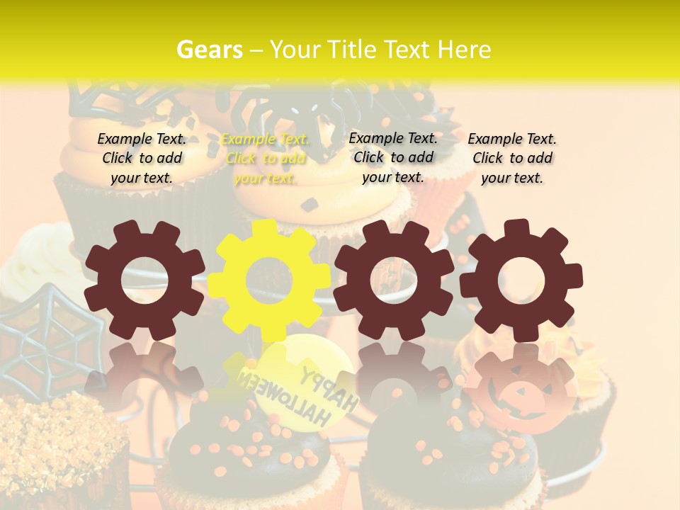 Cup Cake Buttercream Cakes PowerPoint Template