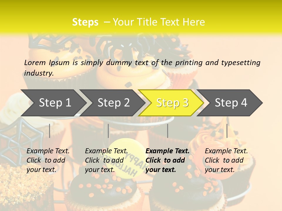 Cup Cake Buttercream Cakes PowerPoint Template
