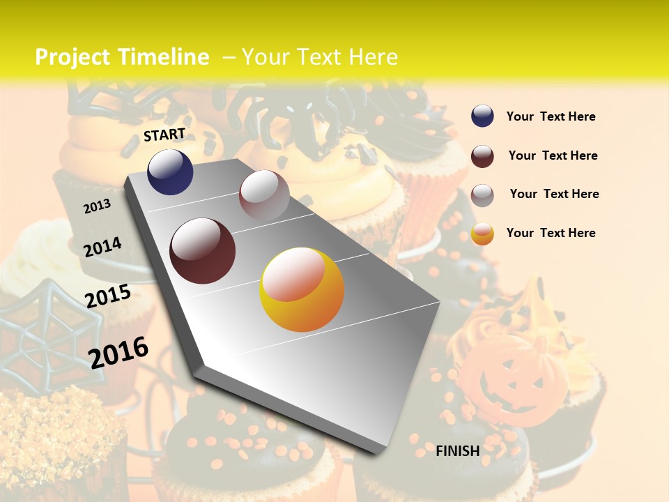 Cup Cake Buttercream Cakes PowerPoint Template