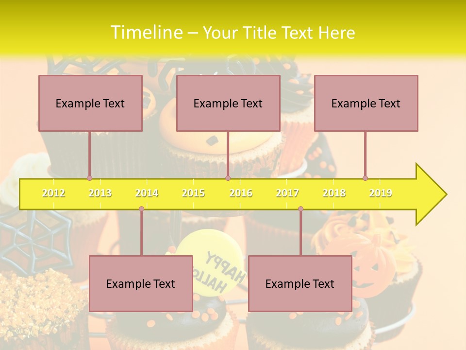 Cup Cake Buttercream Cakes PowerPoint Template
