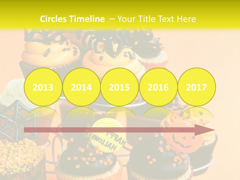 Cup Cake Buttercream Cakes PowerPoint Template