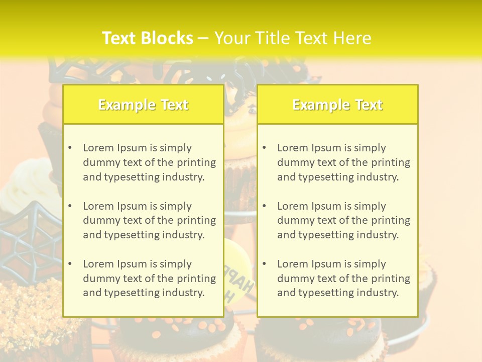 Cup Cake Buttercream Cakes PowerPoint Template