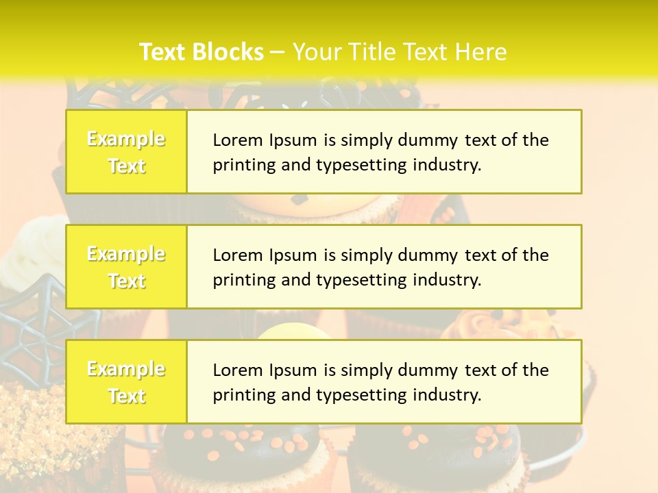 Cup Cake Buttercream Cakes PowerPoint Template