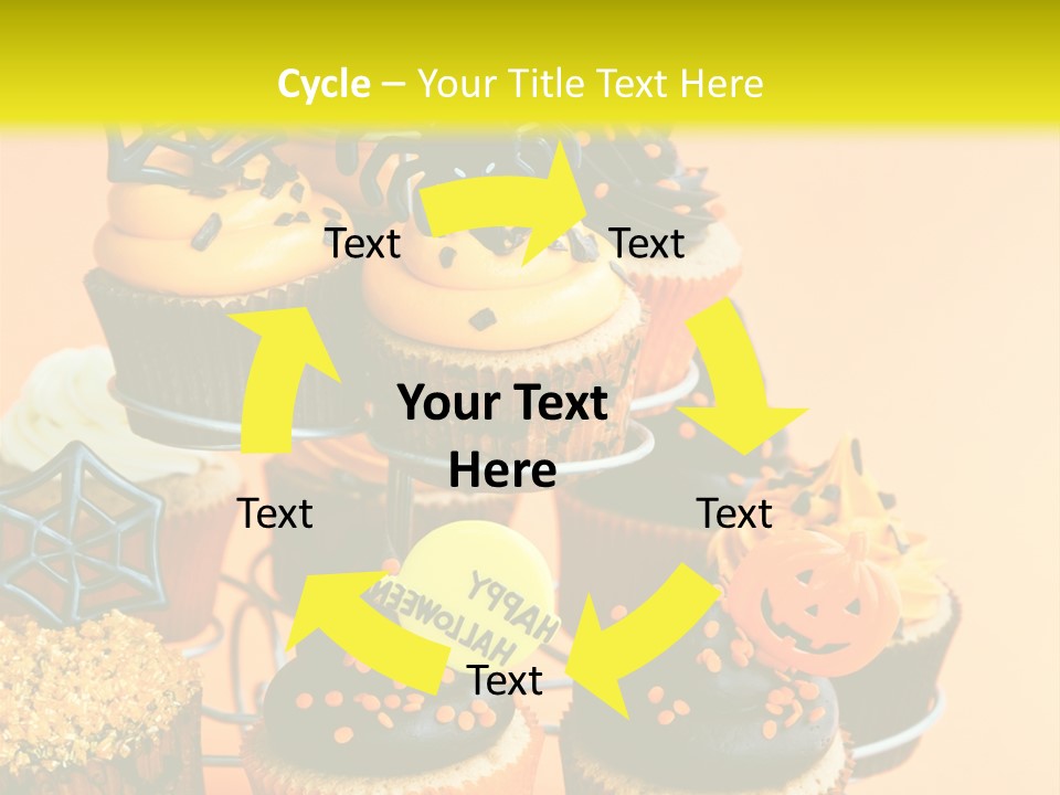 Cup Cake Buttercream Cakes PowerPoint Template