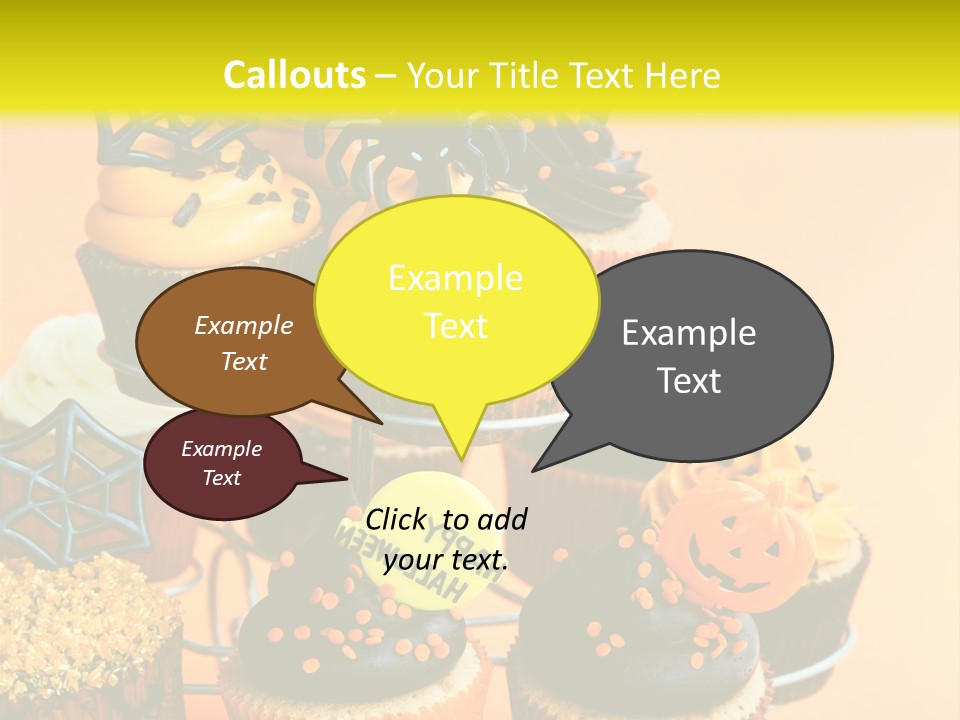 Cup Cake Buttercream Cakes PowerPoint Template