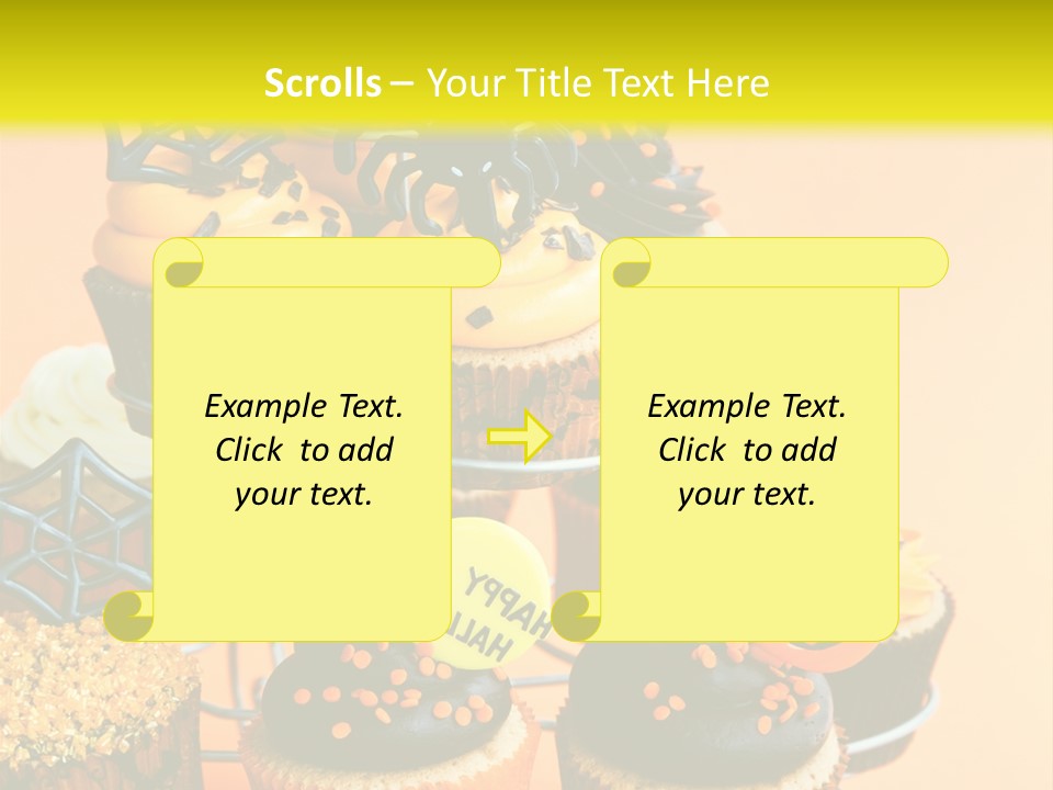 Cup Cake Buttercream Cakes PowerPoint Template