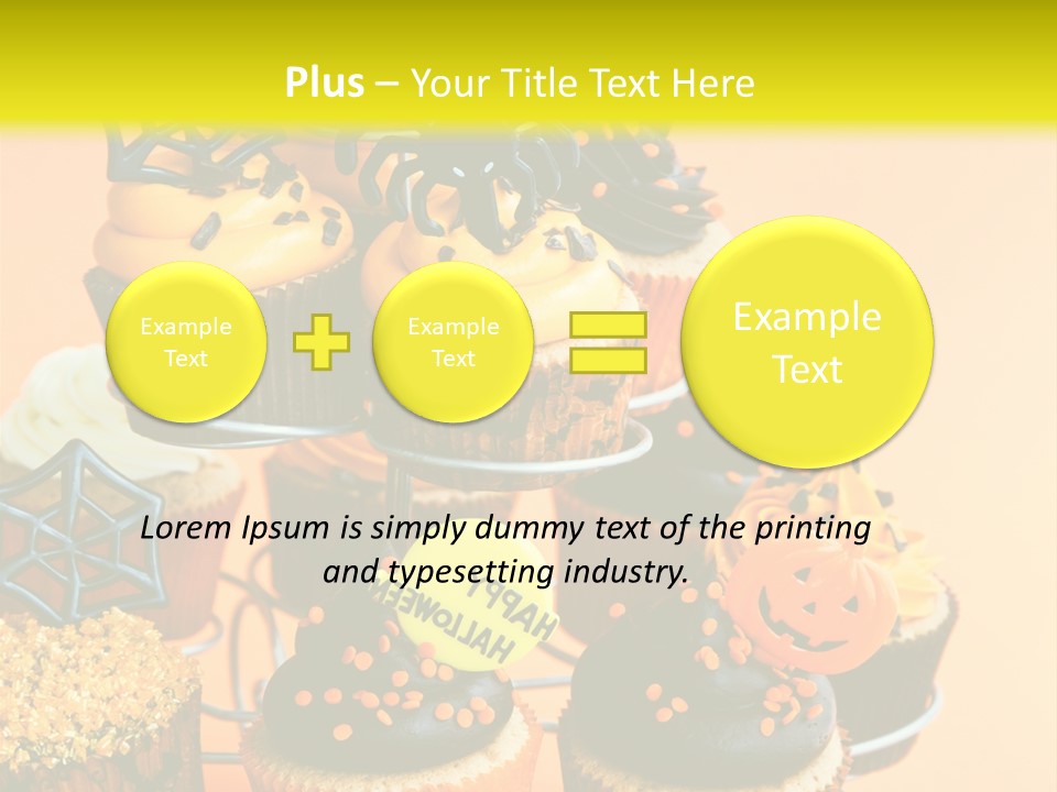 Cup Cake Buttercream Cakes PowerPoint Template