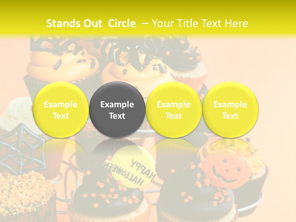 Cup Cake Buttercream Cakes PowerPoint Template