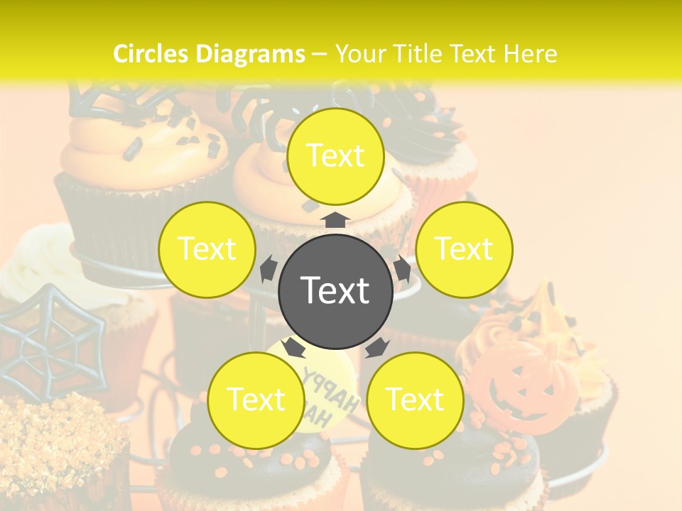 Cup Cake Buttercream Cakes PowerPoint Template