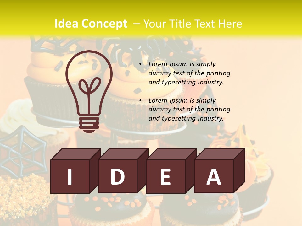 Cup Cake Buttercream Cakes PowerPoint Template