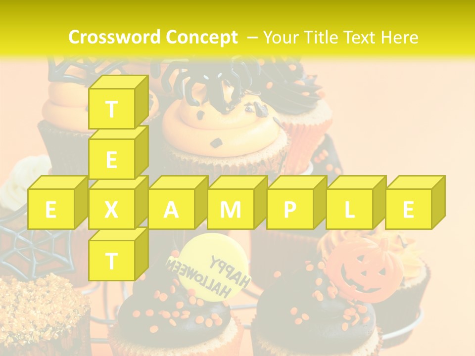 Cup Cake Buttercream Cakes PowerPoint Template