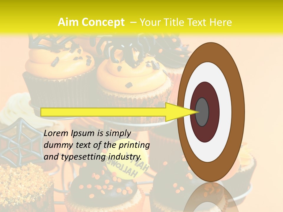 Cup Cake Buttercream Cakes PowerPoint Template