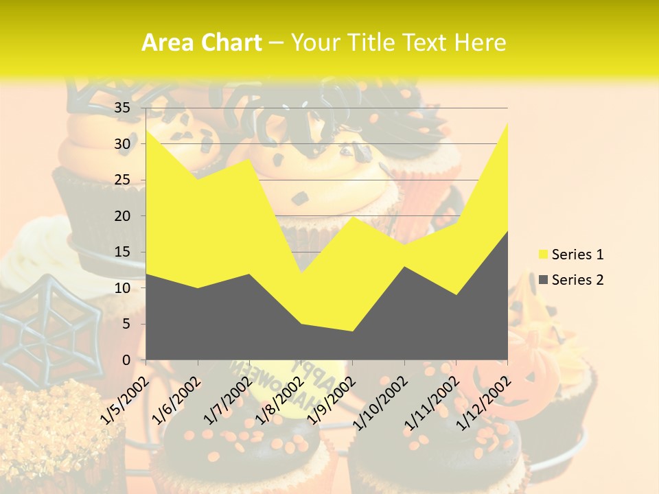 Cup Cake Buttercream Cakes PowerPoint Template